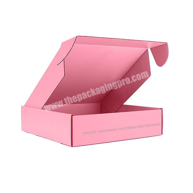 Custom Colored Boxes with Logo Packaging Pink Cardboard Printed Eco Clothing Poly for Cosmetic Small Mailer Box