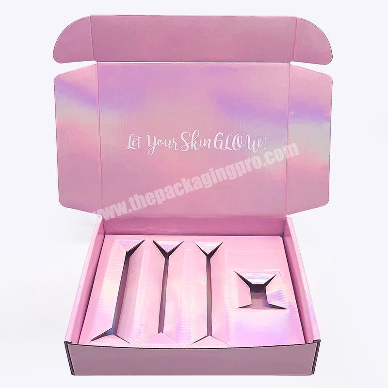 Custom Corrugated Paper Box Holographic Mailer Box Cosmetics Nail Products  Monthly Coffee  Subscription Shipping Box