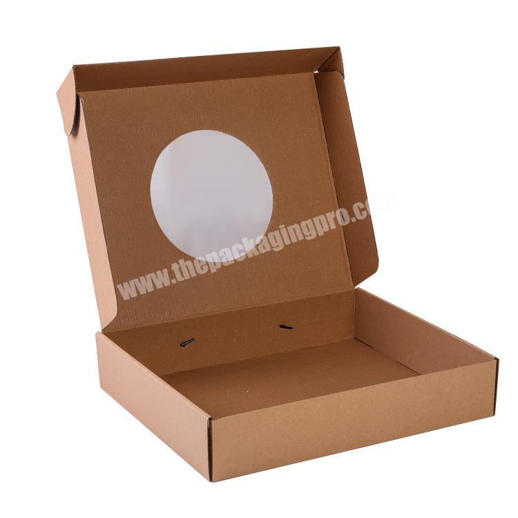 Custom Corrugated Shoe Box Die Cut Window Paper Gift Box with Handle Clear PVC Window