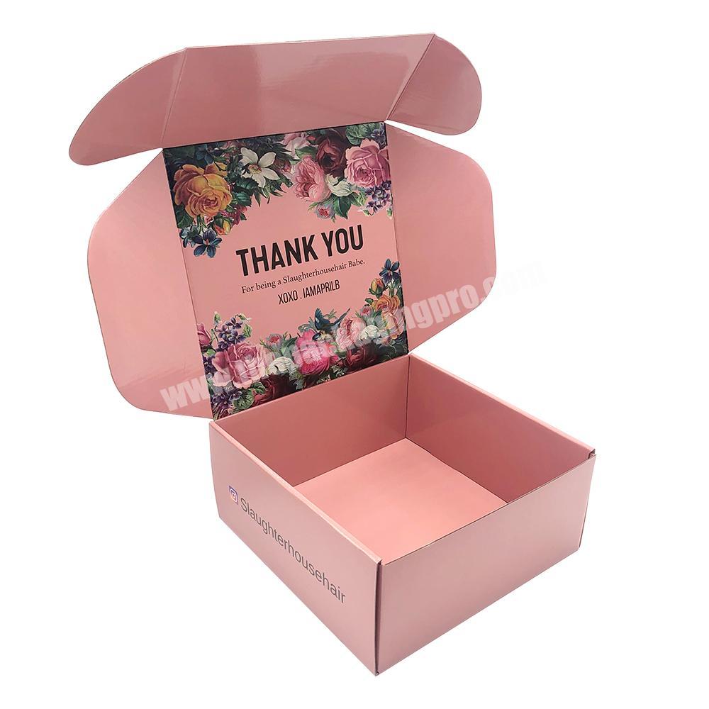 Custom Corrugated hair Braid Extension Packaging Wig Boxes Printing shipping mailer Cosmetic gift packaging box for cosmetics