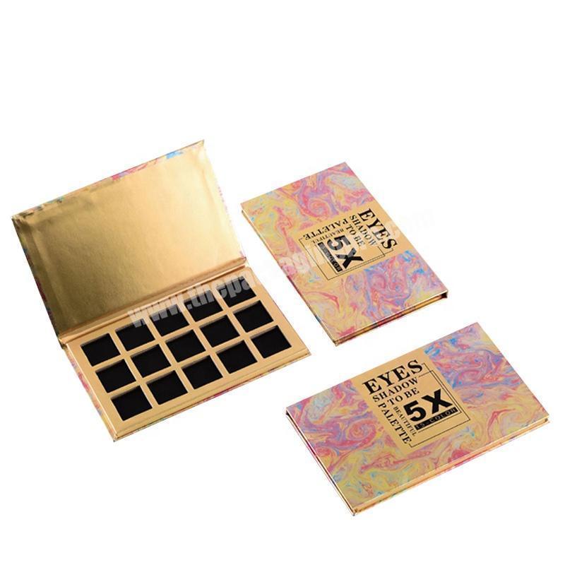 Custom Cosmetic Makeup Eyeshadow Pallet Packaging Gold Paper Luxury Empty Eyeshadow Palette