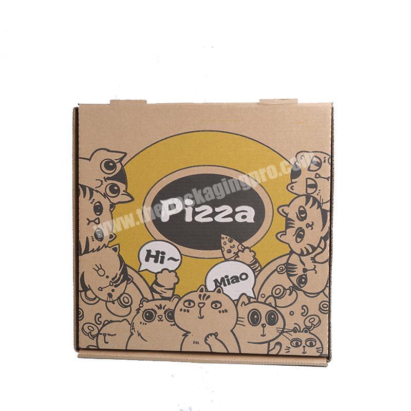 Custom Design Food Corrugated Paper Brown Pizza Boxes With Logo Custom Pizza Boxes