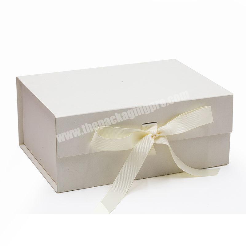 Custom Design Luxury Large Handbag Packaging Hardcover Magnetic Folding Dress Gift Box with Ribbon