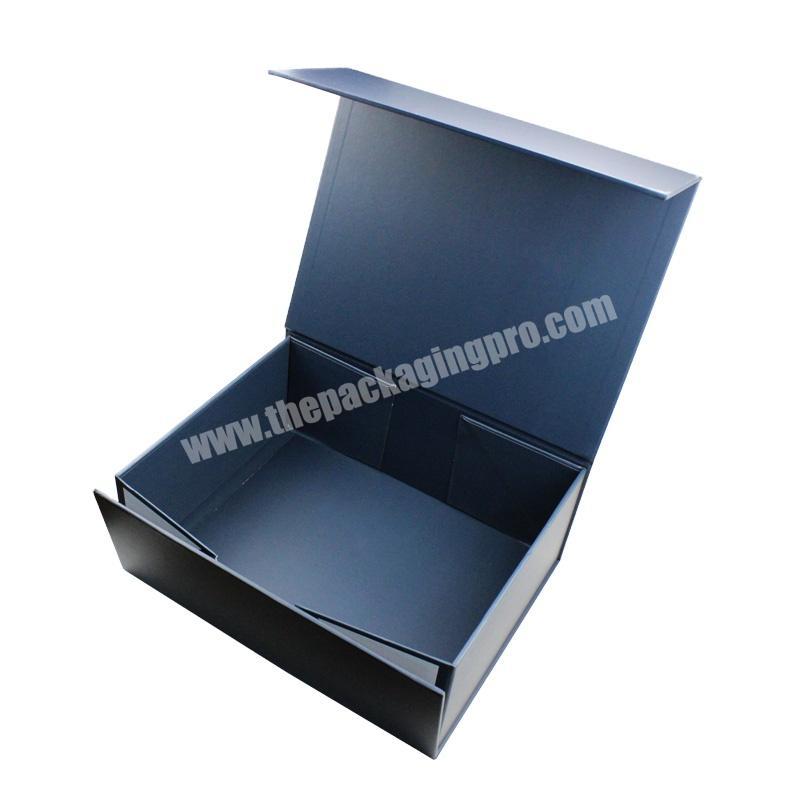 Custom Design Matte Black Rigid Paper Cardboard Gift Packaging Magnetic Folding Box for Wedding Dress