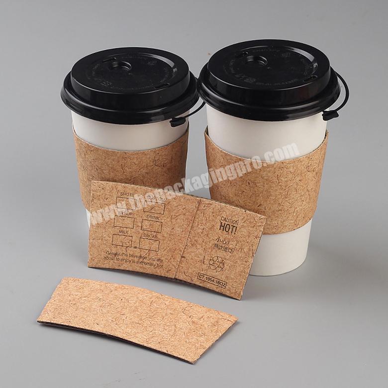 Custom Die Cut Kraft Paper Coffee Cup Sleeve Printing