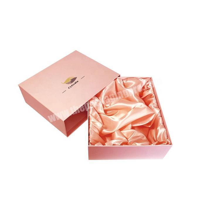 Custom Drawer Packing Box with Silk Hair Packaging Box Pink Box Chinese Supplier
