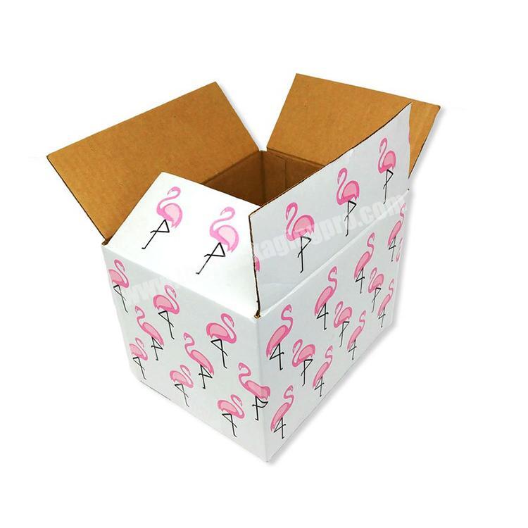 Custom Eco Friendly Flamingo Color Printing Corrugated Carton Cardboard Pink Paper Packaging Shipping Box
