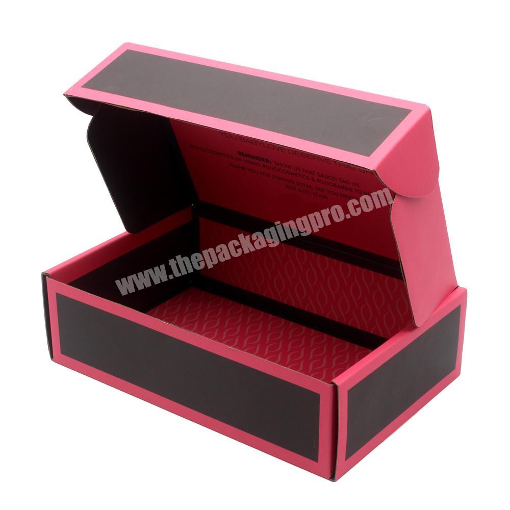 Custom Flip Top Corrugated black pink Shipping Boxes