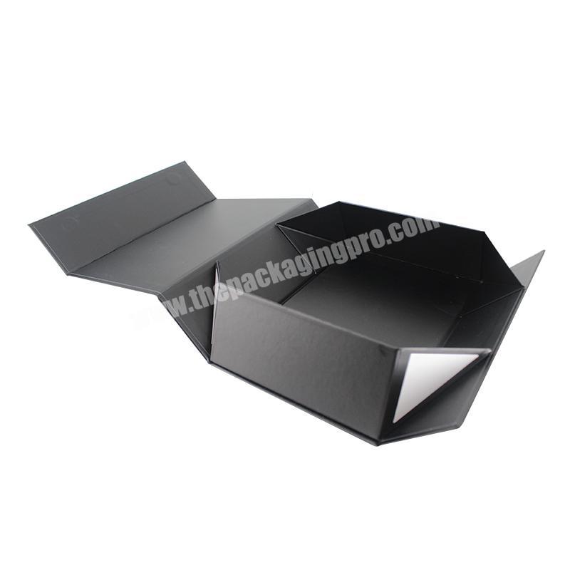 Custom Foldable Paper Box Black Cardboard Paper Luxury Wedding Packaging Gift Boxes Handmade Logo Recycled  Magnetic Closure