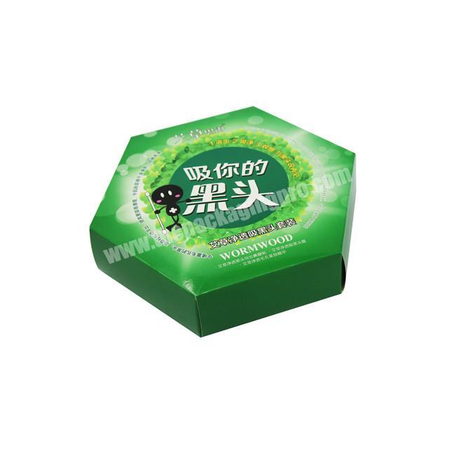 Custom Full Color Printing Hexagon Shape Designed Cosmetic Paper Packaging Box Wholesale