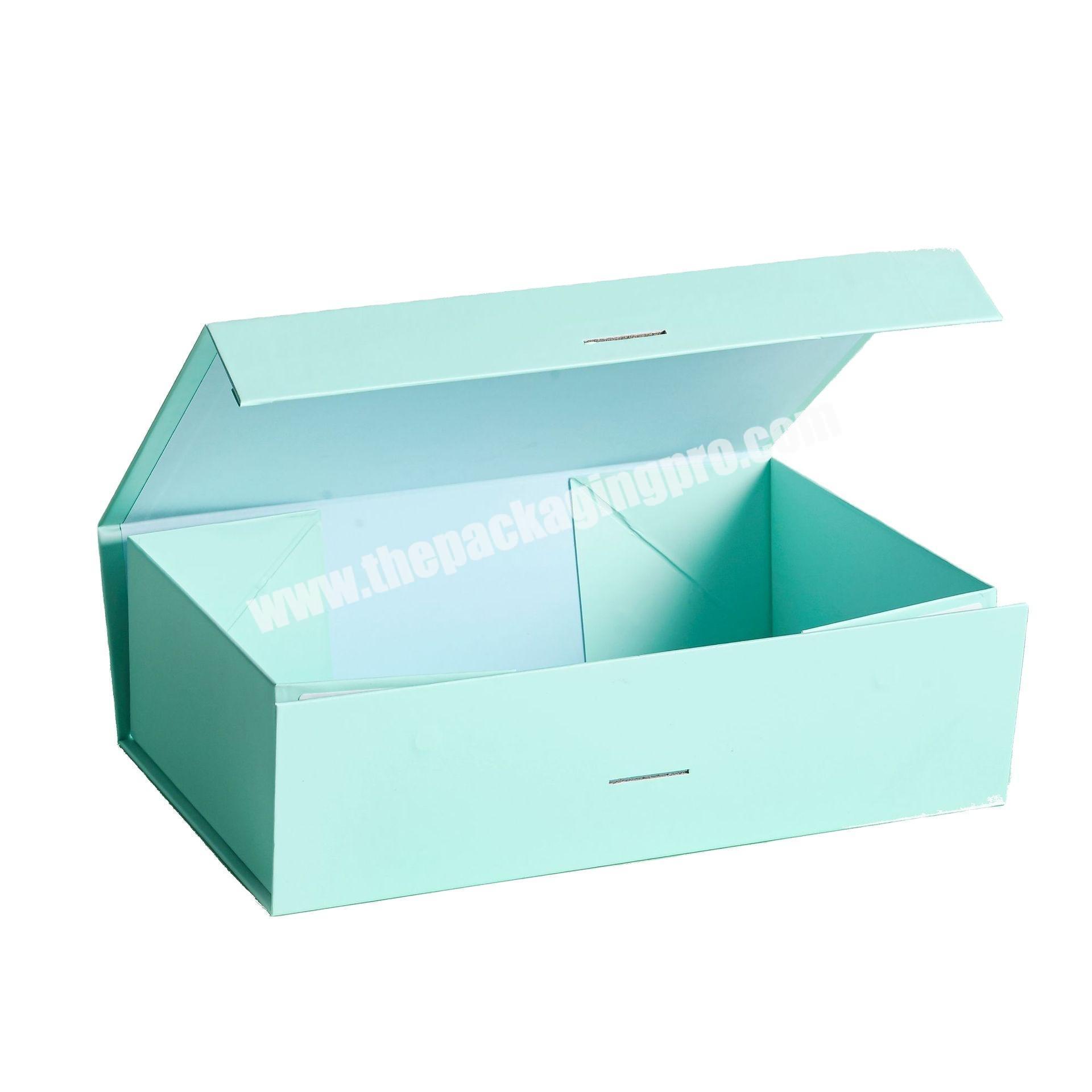 Custom Gift Packaging Gift Paper Boxes Foldable Magnetic Gift Box with Ribbon Closure