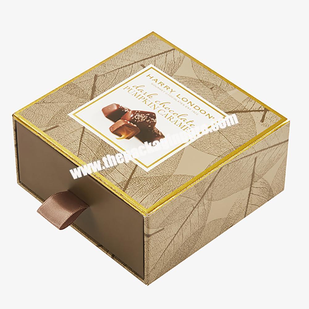 Customized Logo Empty Drawer Rigid  Chocolate Packaging Gift Box