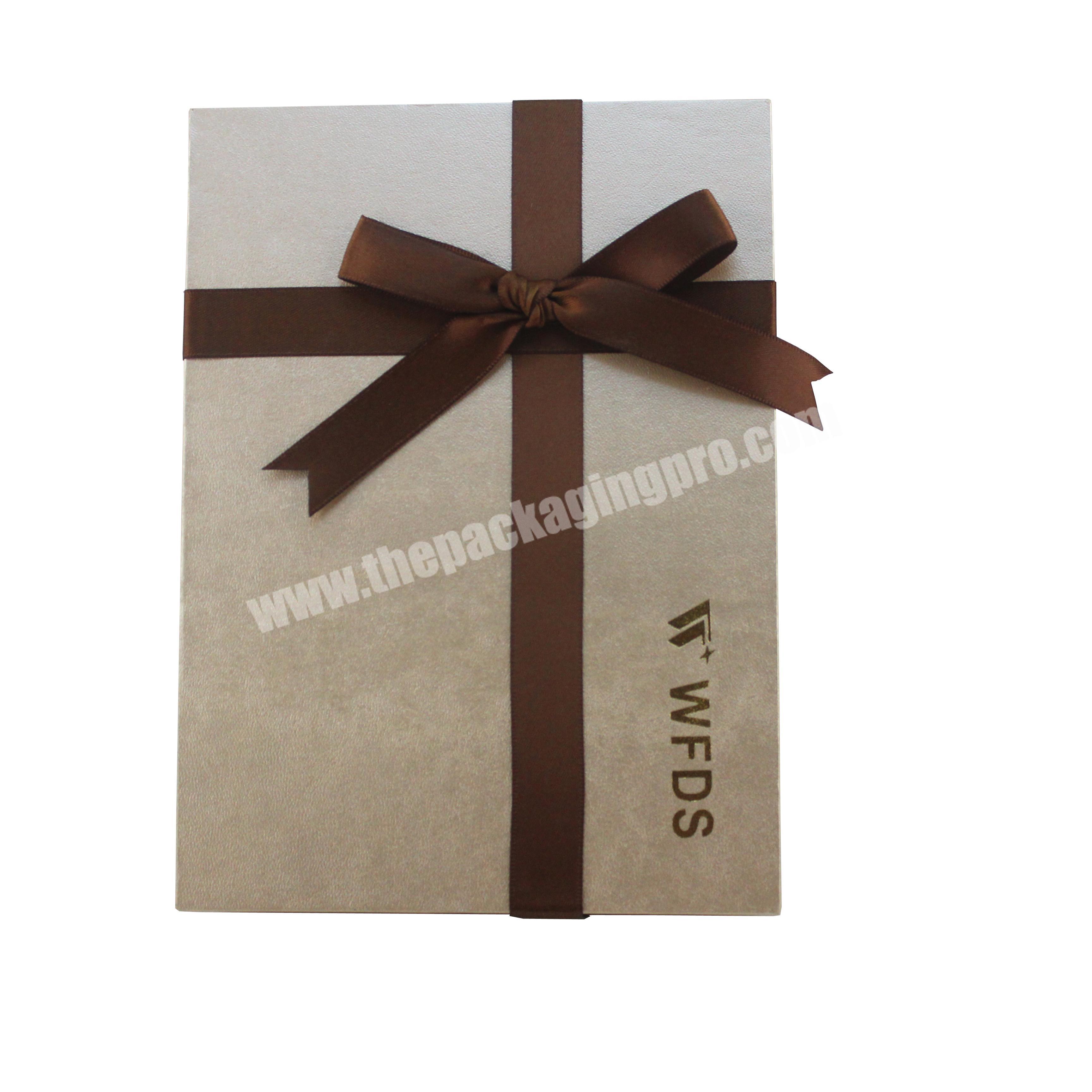 Custom Loge Size Exquisite Color Printing Deluxe Gift Box With Ribbon For Exquisite Package Box