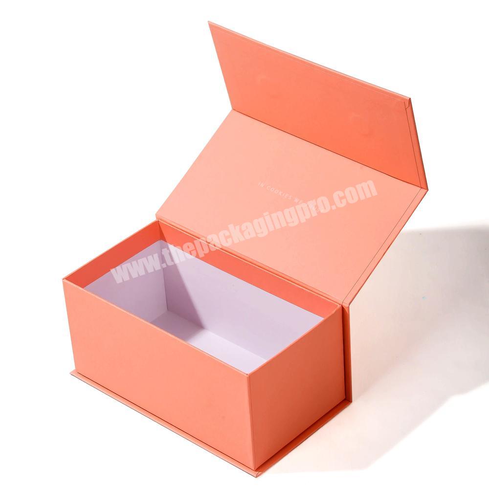 Custom Logo Big Personalized Pink Cardboard Magnet Closure Packaging Box Magnetic