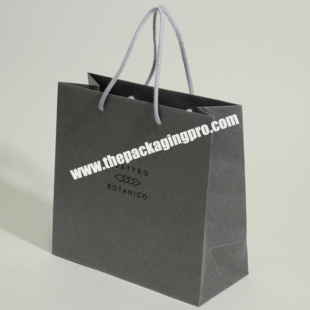 Custom Logo Black Paper Shoes Clothing Garment Packaging Gift Shopping Bag With Rope Handle