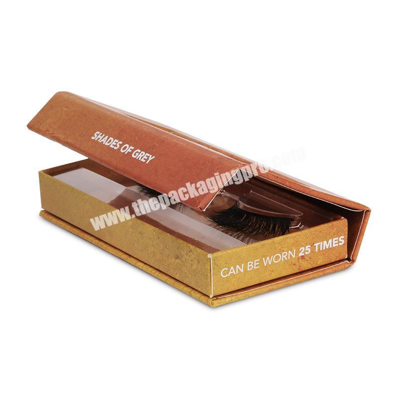 Custom Logo Book Shape Magnetic Eyelash Packaging Paper Gift Box With Pvc Clear Window