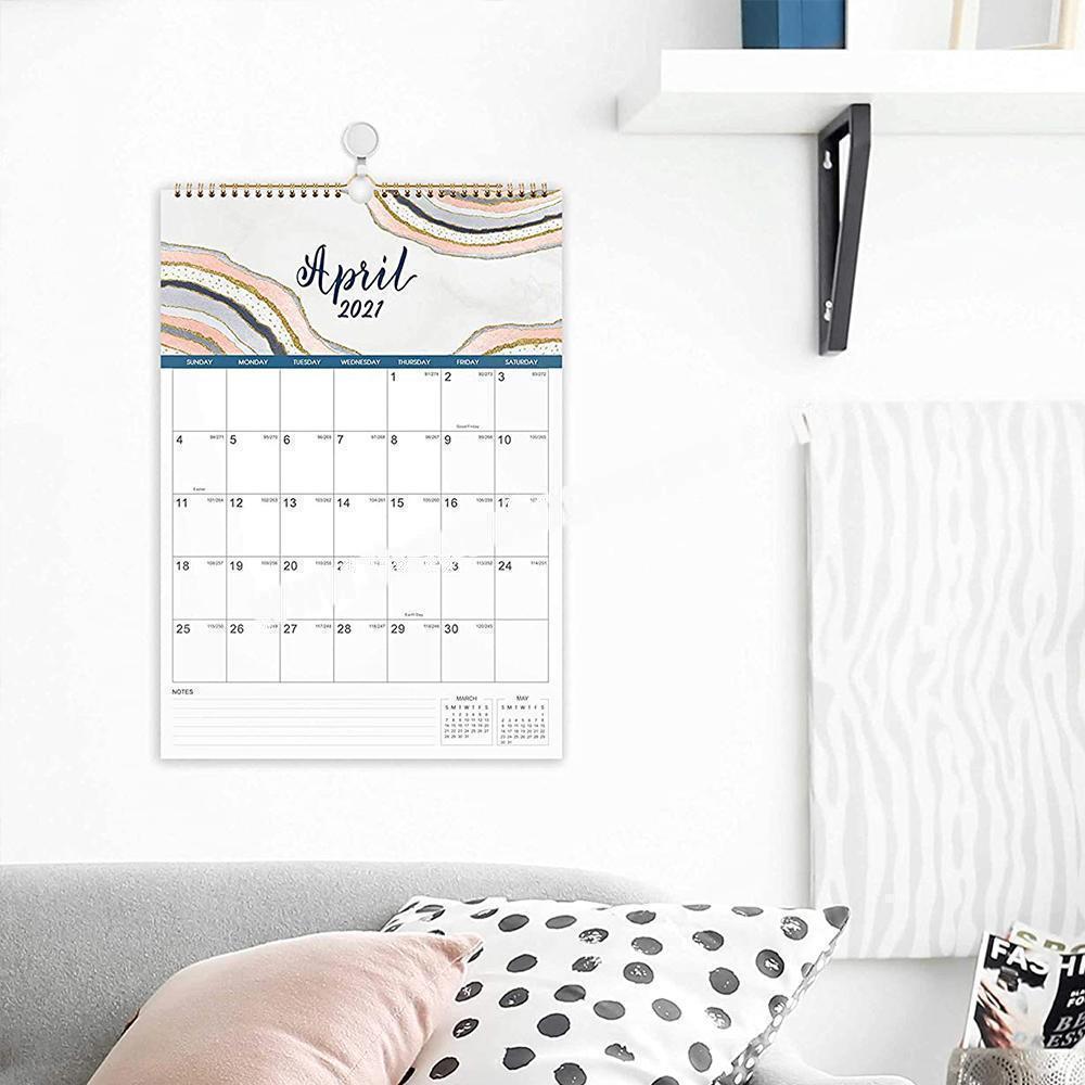 custom Custom Logo Printed  2022 Wall Hanging Monthly Desk Spiral Long Calendar Planner 