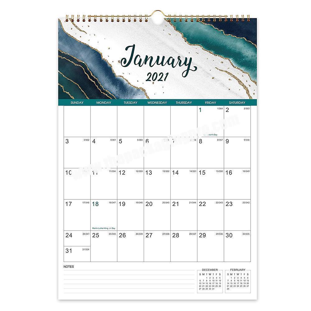 personalize Custom Logo Printed  2022 Wall Hanging Monthly Desk Spiral Long Calendar Planner