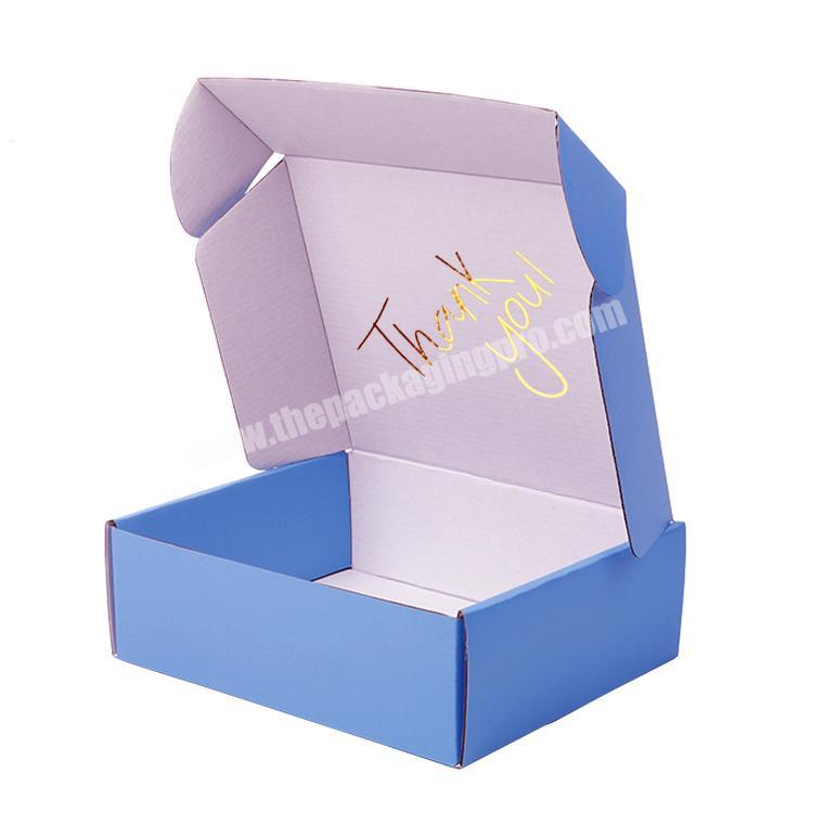 Custom Logo Cardboard Cartons Shipping Mailer Box Blue Cosmetic Set Cosmetics Mailing Skin Care Corrugated Packaging Boxes
