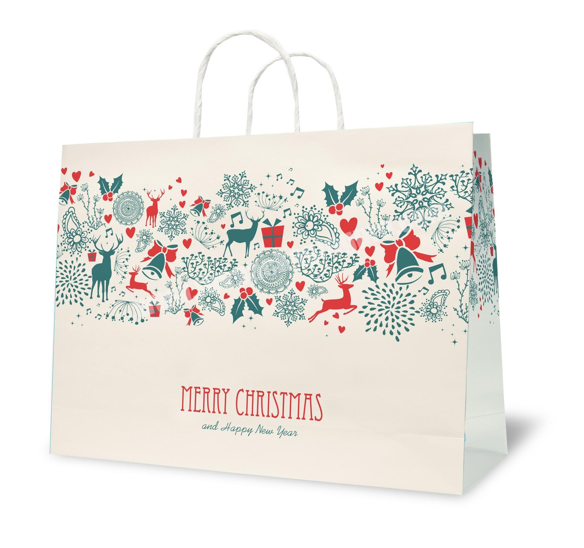 Custom Logo Christmas Present Tote Bags For Christmas Gift