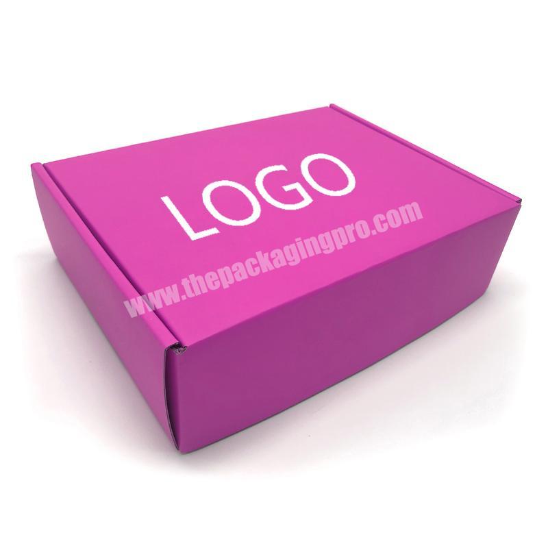 Custom Logo Corrugated Biodegradable Cellphone Mailer Box Wigs Packaging Gift Box Folding Shipping Packaging Purple Paper Accept