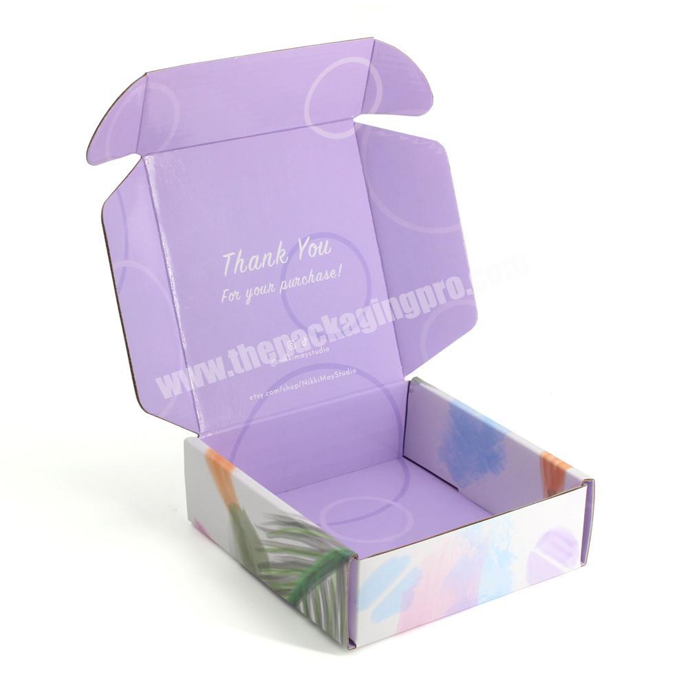 Custom Logo Corrugated Cardboard Lavender Gift Packaging Shipping Box