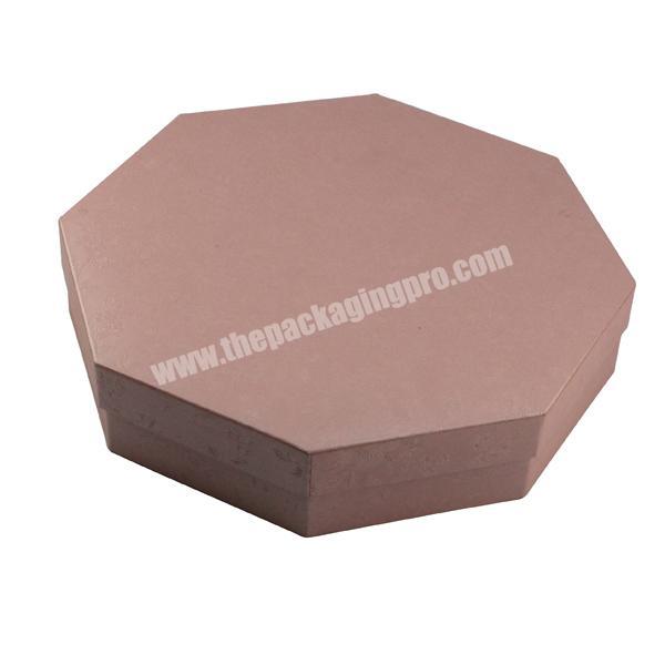 Custom Logo Deluxe Exquisite Lift-Off Lid Gift Box For Pink Eight Angle Gift Box