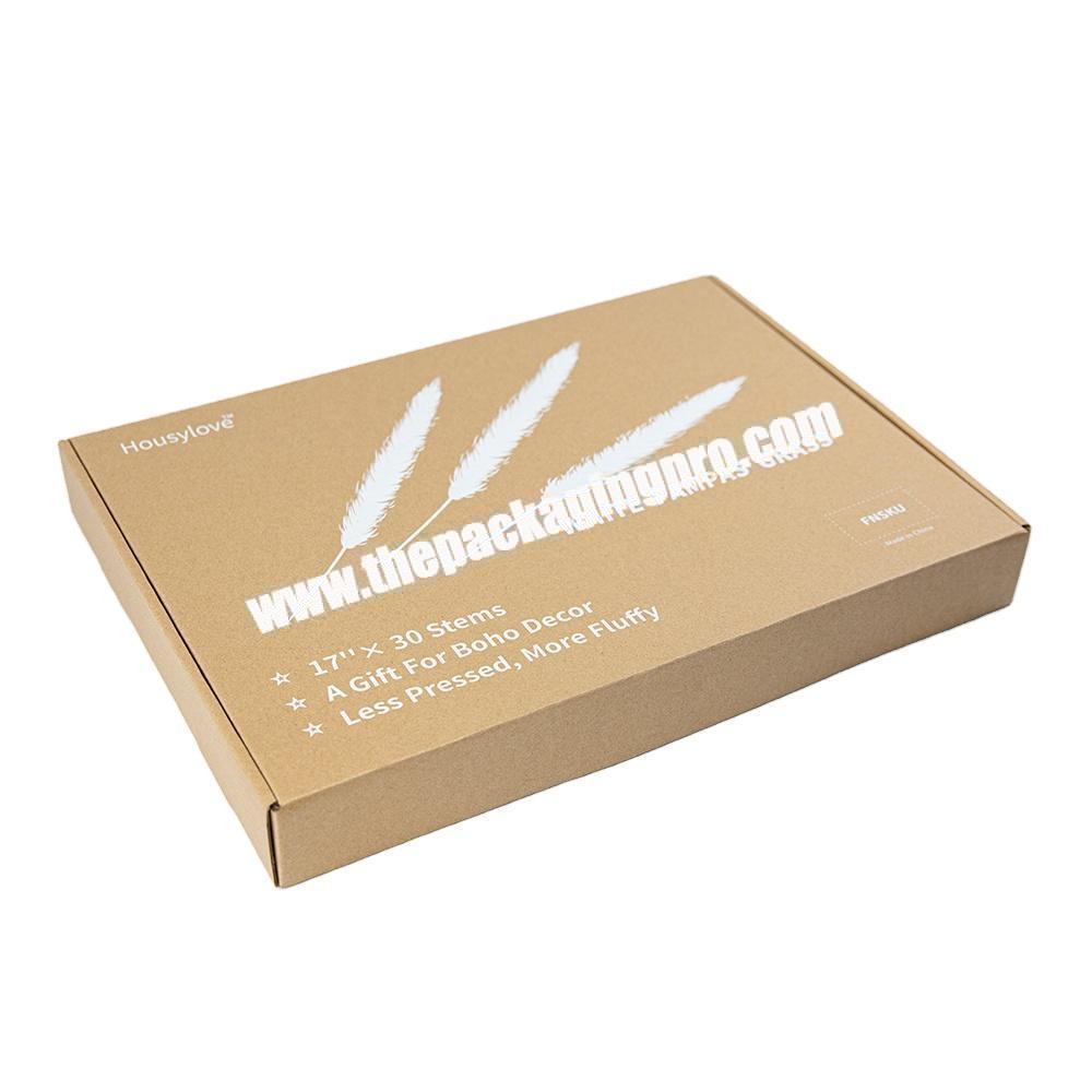 Custom Logo Brown Kraft Corrugated Cardboard Paper Packaging Slim Shipping Mailer Box