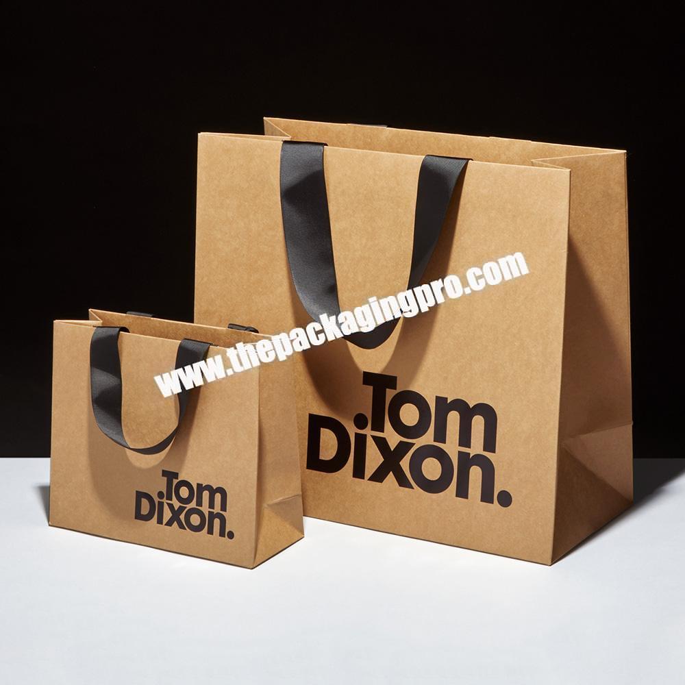 Custom Logo Printed Eco Friendly Kraft Brown Paper Packaging Gift Shopping Bag For Clothing
