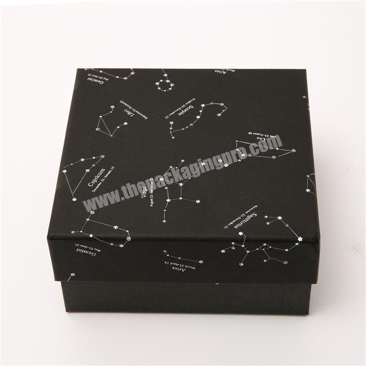 Custom Logo Elegant Luxury Black Cover Lid Color Printed Rigid Cardboard Gift Box For Packing