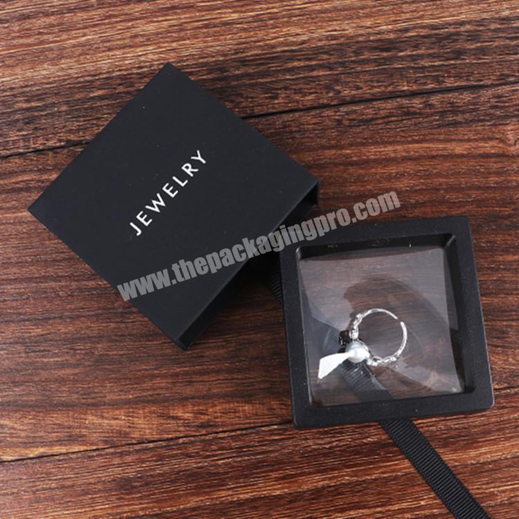 Custom Logo Flip Cover Clear Jewelry Box With Drawer Packaging Box