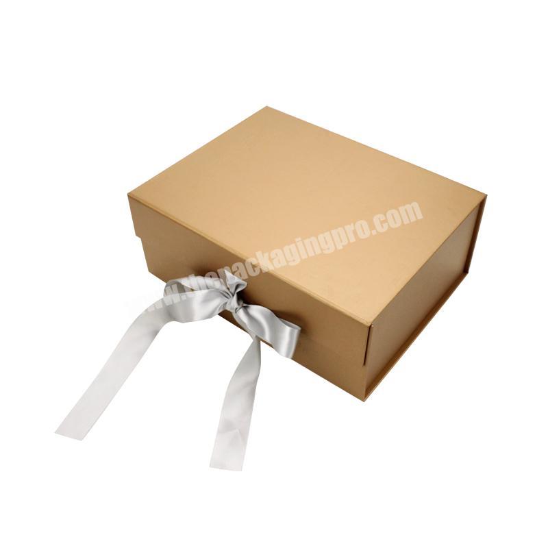 Custom Logo Folding Box With Ribbon Wedding Gift Box Packaging
