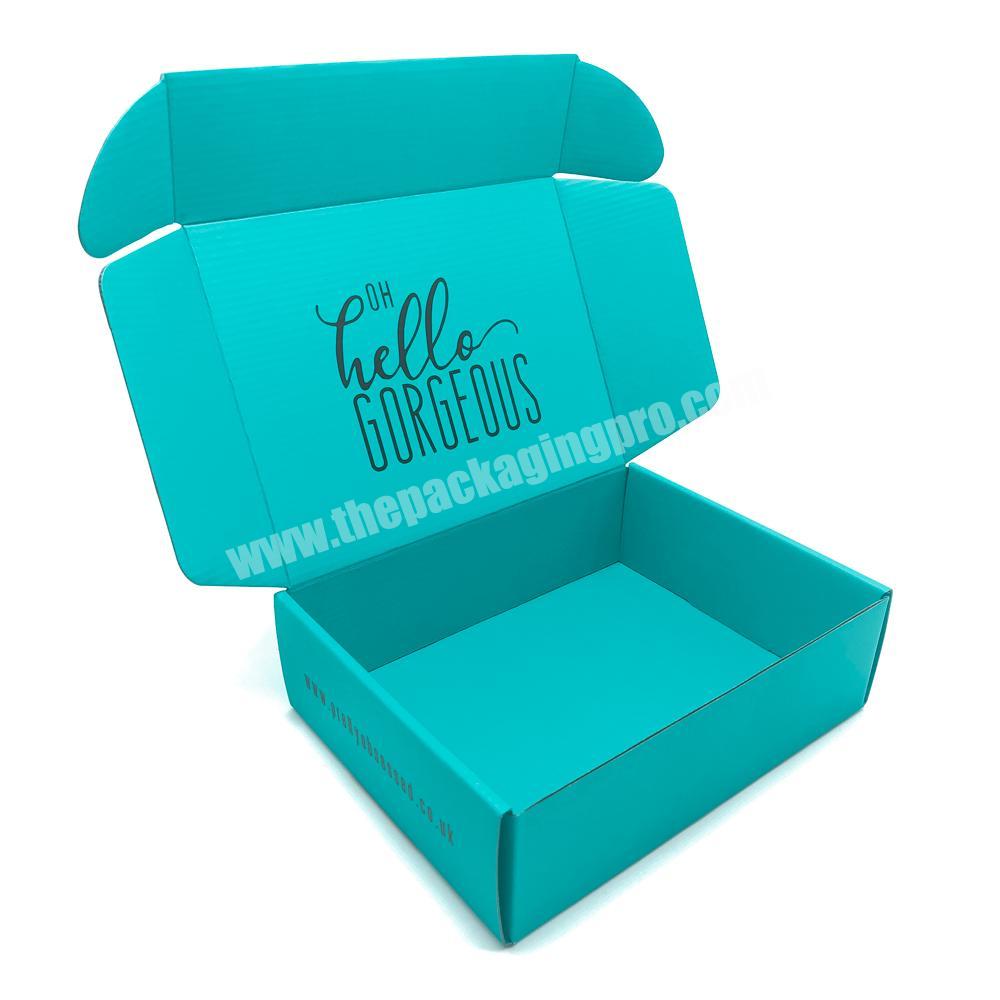Custom Logo Gift Cardboard Shipping Teal Mailer Box Print Cosmetic Set Cosmetics Mailing Skin Care Corrugated Packaging Boxes