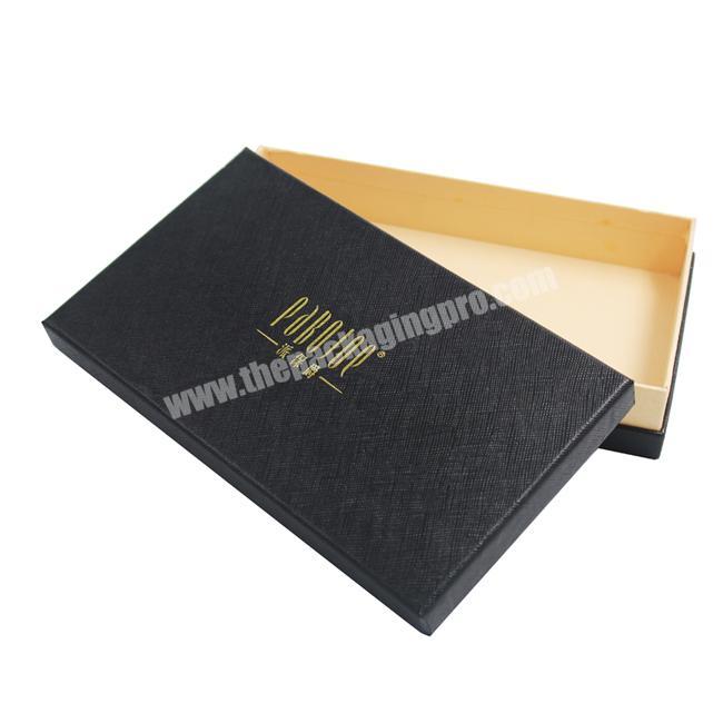 Custom Logo Gold-Stamping Credit Card Paper Shoulder Gift Boxes In Black Texture Paper