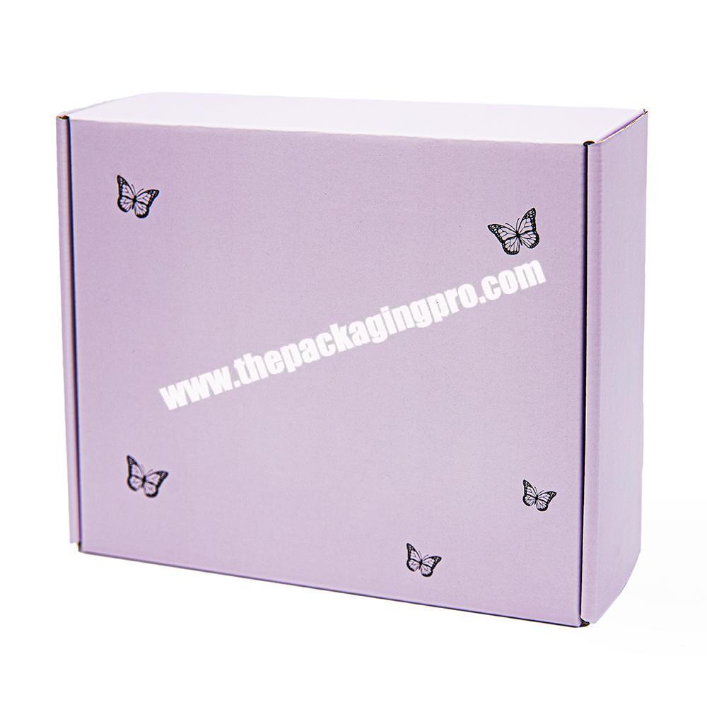 Custom Logo Purple Eco Friendly Corrugated Cardboard Paper Packaging Mailer Shipping Box