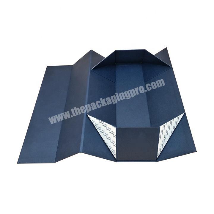 Custom Logo Luxury Black Cardboard Flat Folding Gift Box Magnetic Closure Wine Box