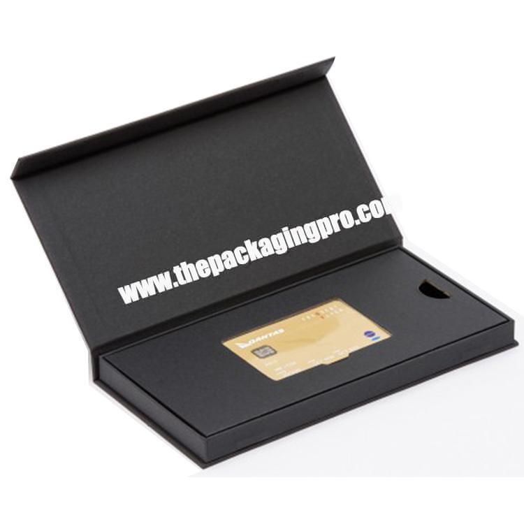 Customized Luxury Black Paper Cardboard Packaging Credit Band VIP Membership Card Gift Boxes