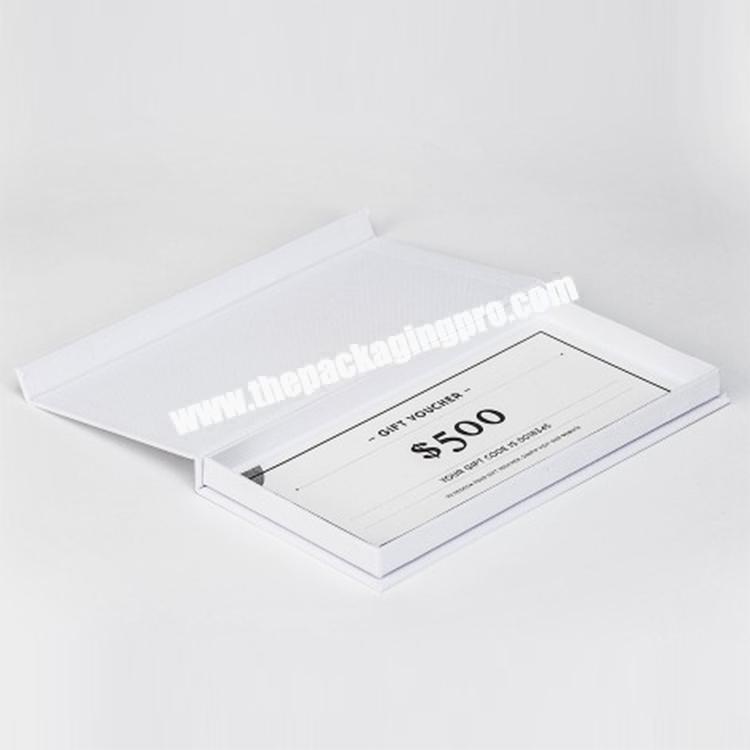 Customized Luxury White Paper Packaging Credit VIP Membership Bonus Coupon Card Gift Boxes