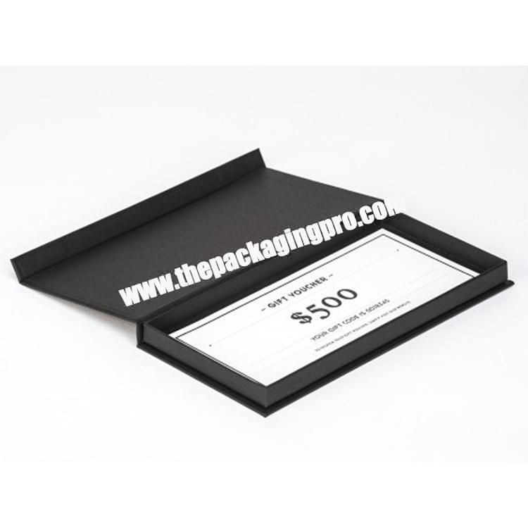 Custom Logo Luxury Black Paper Cardboard Packaging VIP Membership Coupon Bonus Card Gift Boxes