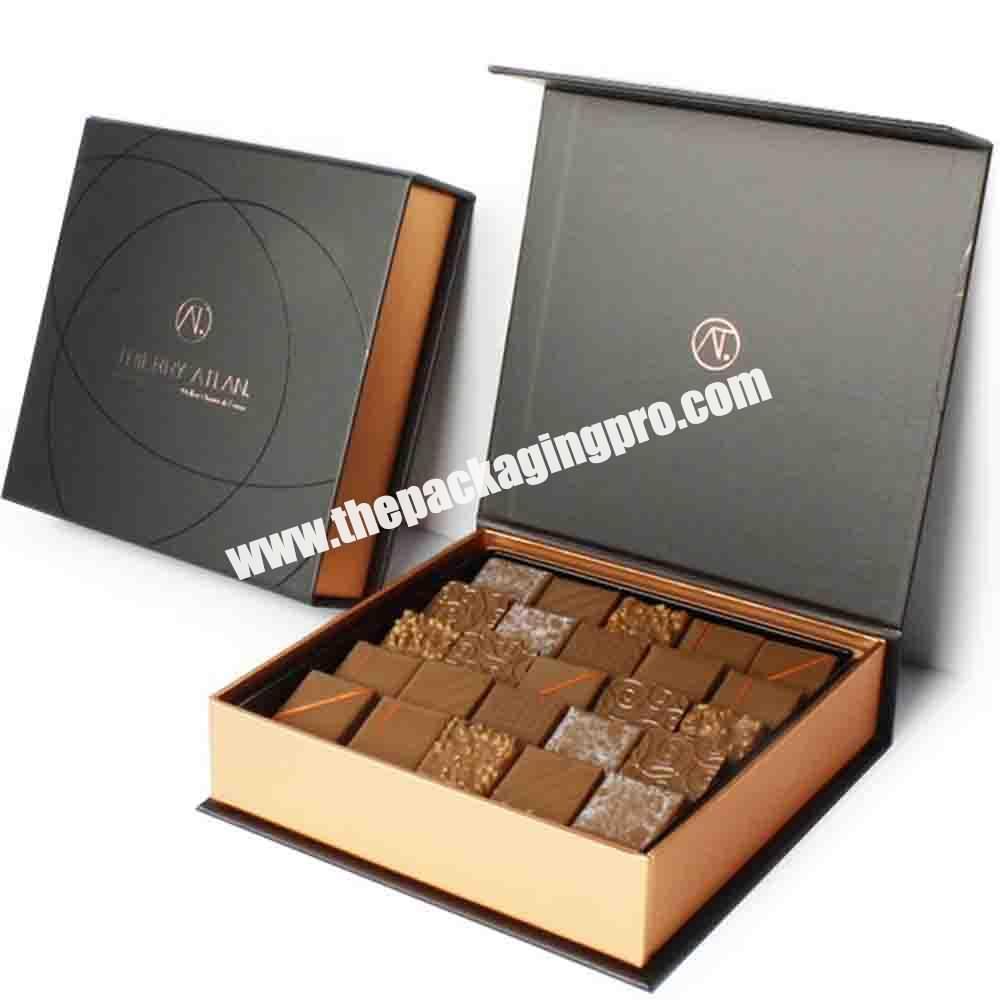Custom Logo Luxury Book Shape Truffle Cardboard Rigid Chocolate Packaging Magnetic Gift Boxes