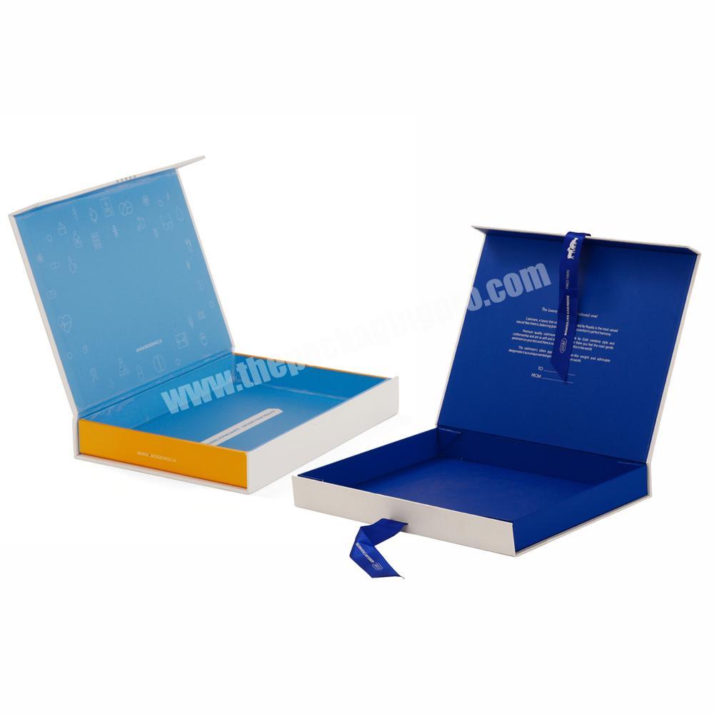 Custom Logo Luxury Hardcover Thin Clothing Flip Slim Magnetic Gift Packaging Boxes
