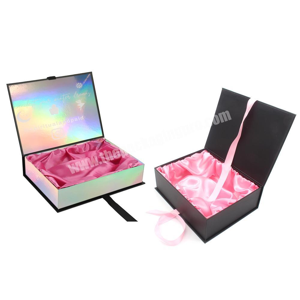 Custom Logo Luxury Magnetic Silk Lining Gift Packaging Box With Silk