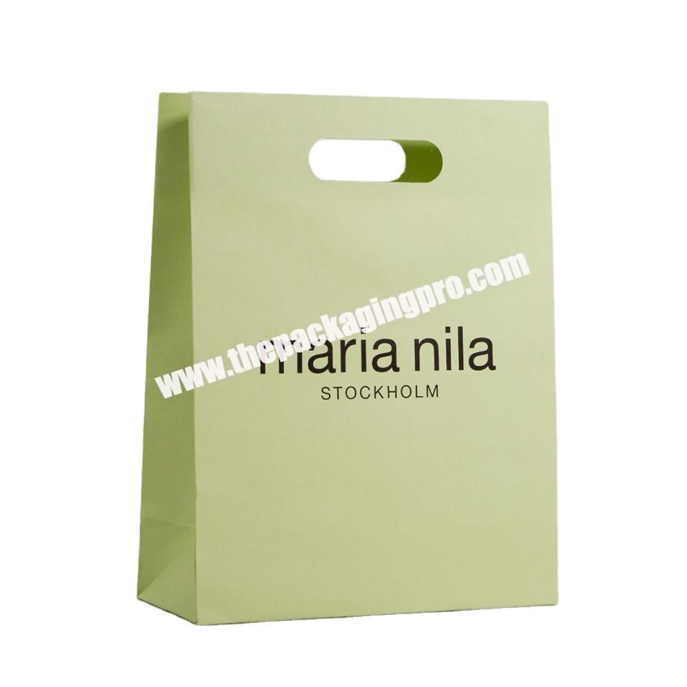 Custom  Logo Luxury Paper Clothing Garment Packaging Gift Shopping Bag Paperbag With Die Cut Handle