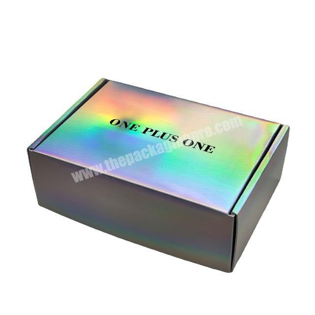 Custom Logo Luxury Rigid Postal Colorful Box Design Printing Laser Silver Card Paper Box Holographic Gift Packaging Shipping Box