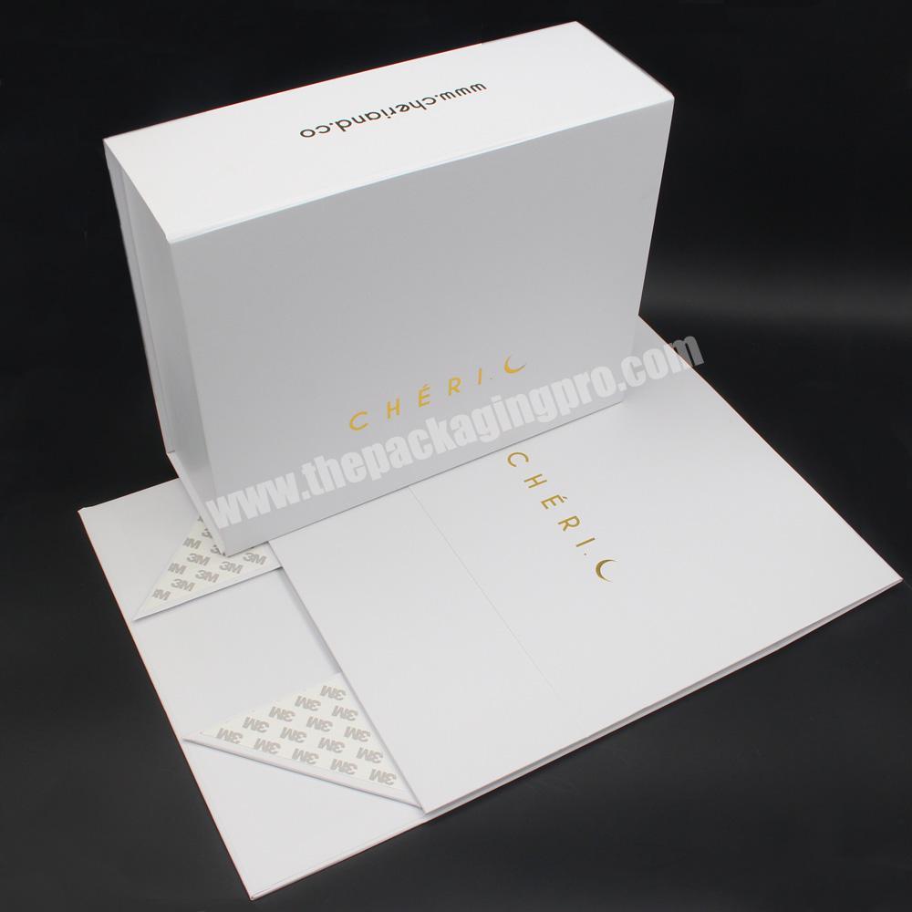 Custom Logo Luxury White Gift Geschenk large foldable box packaging With Bow