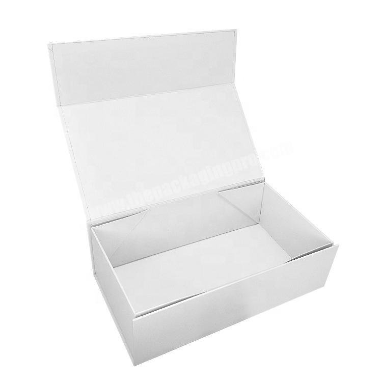Custom Logo Luxury White Magnetic Flat Folding Box Cardboard Gift  Box For ClothesShoes