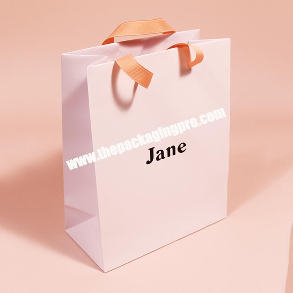 Personalized Branded Logo Luxury White Paper Apparel Packaging Promotion Gift Shopping Bag Paperbag