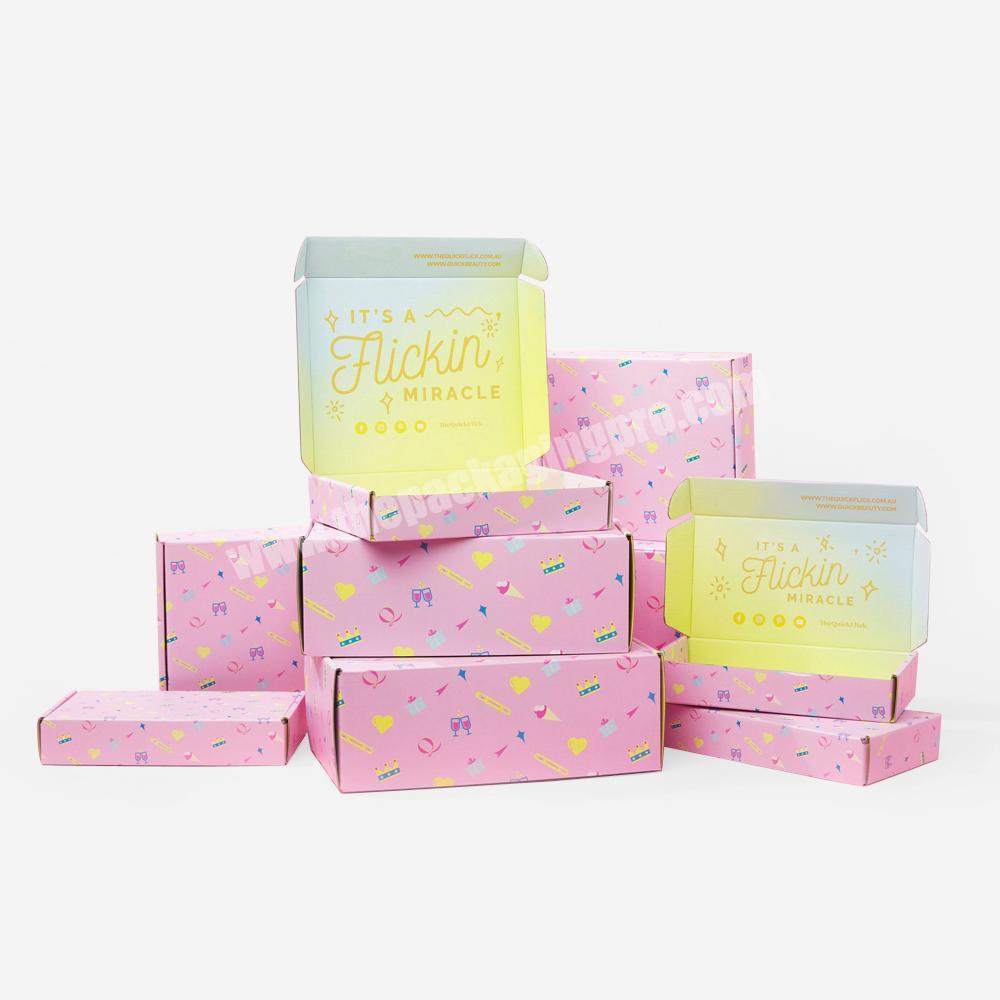 Custom Logo Nice Pink Embalagem Personalizada Tuck Top caja carton Shipper Luxury Giftbox Packing Shipping Box