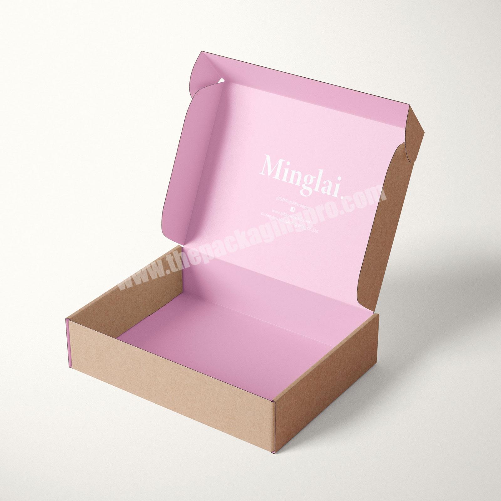 Custom Logo Packaging Mailer Box Pink Color Corrugated Paper Box shipping box