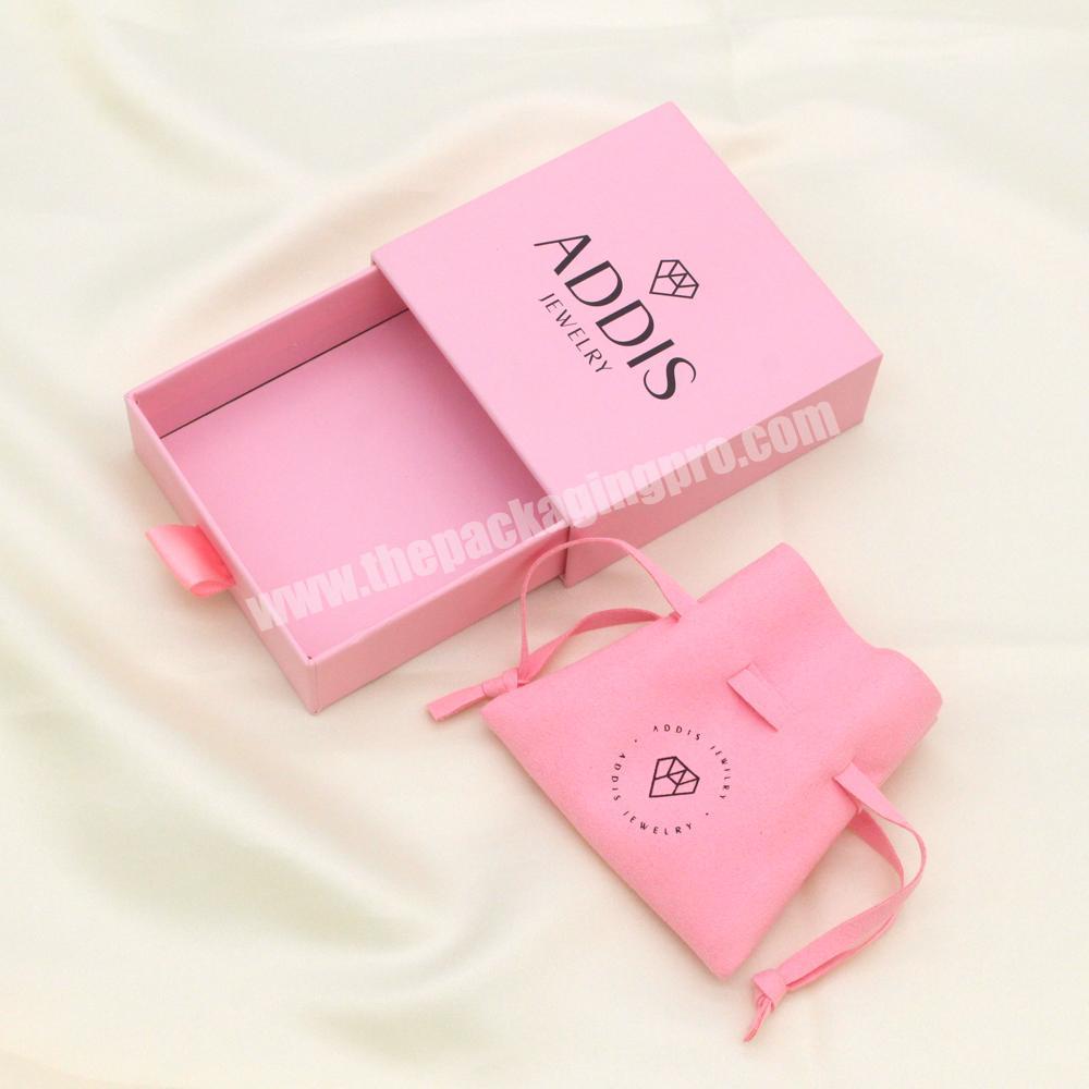 Custom Logo Pink caja para joyas Jewellery Display Gift Box Jewellery Box Packaging